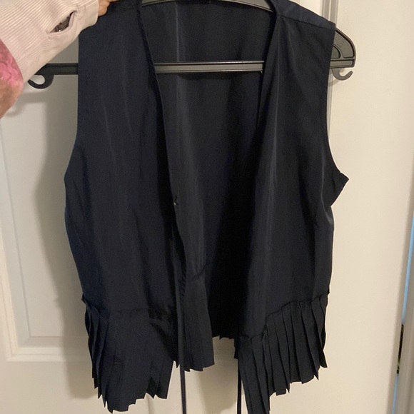 ermanna Jackets & Blazers - Navy cute vest with tassels